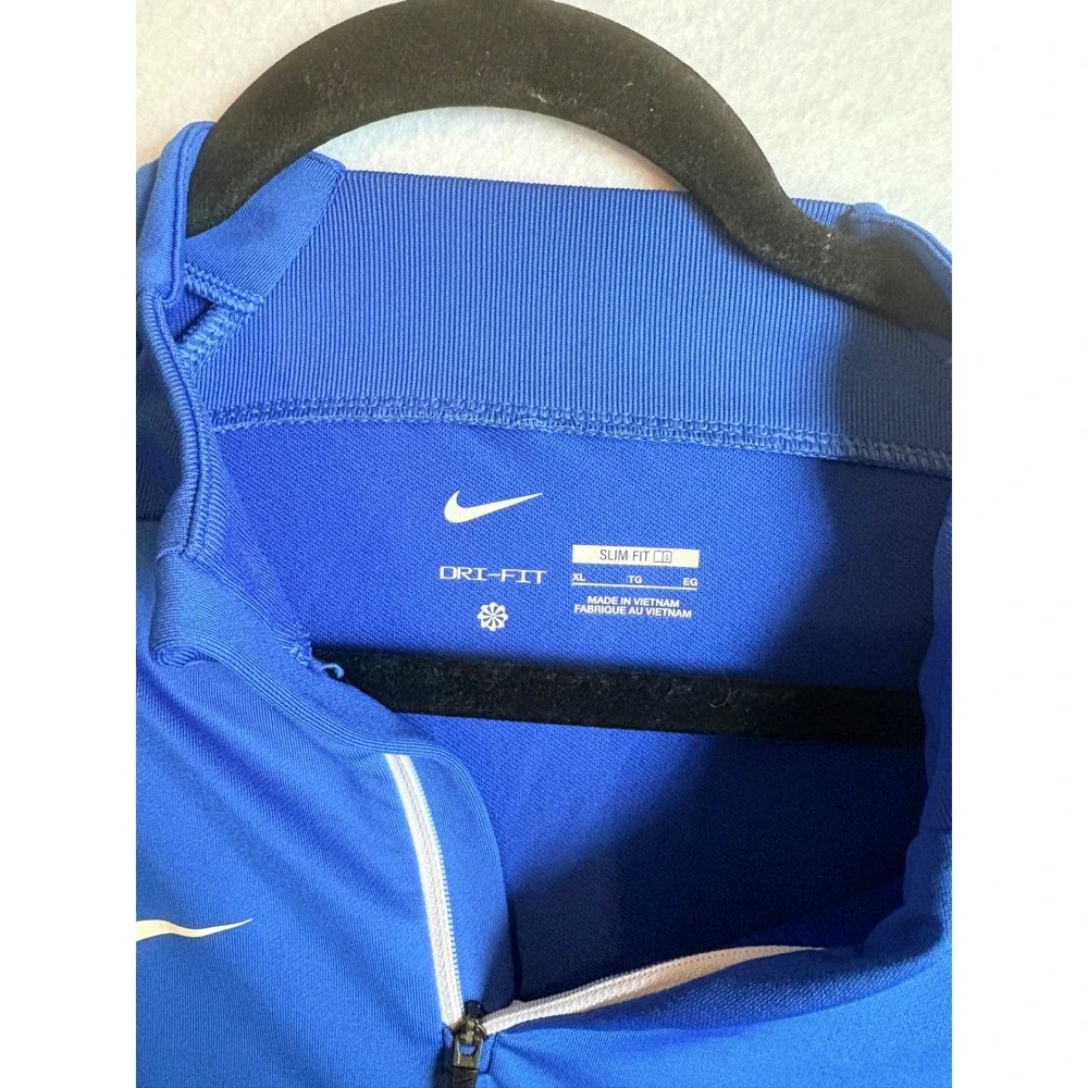 Nike Dri-FIT Slim Fit Long‎ Sleeve 1/4 Zip Athletic Training Top Men's XL Blue